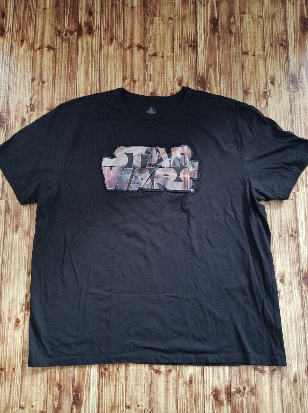 Star Wars Men's 2XL Logo Hologram Darth Vader Black Shirt Disney